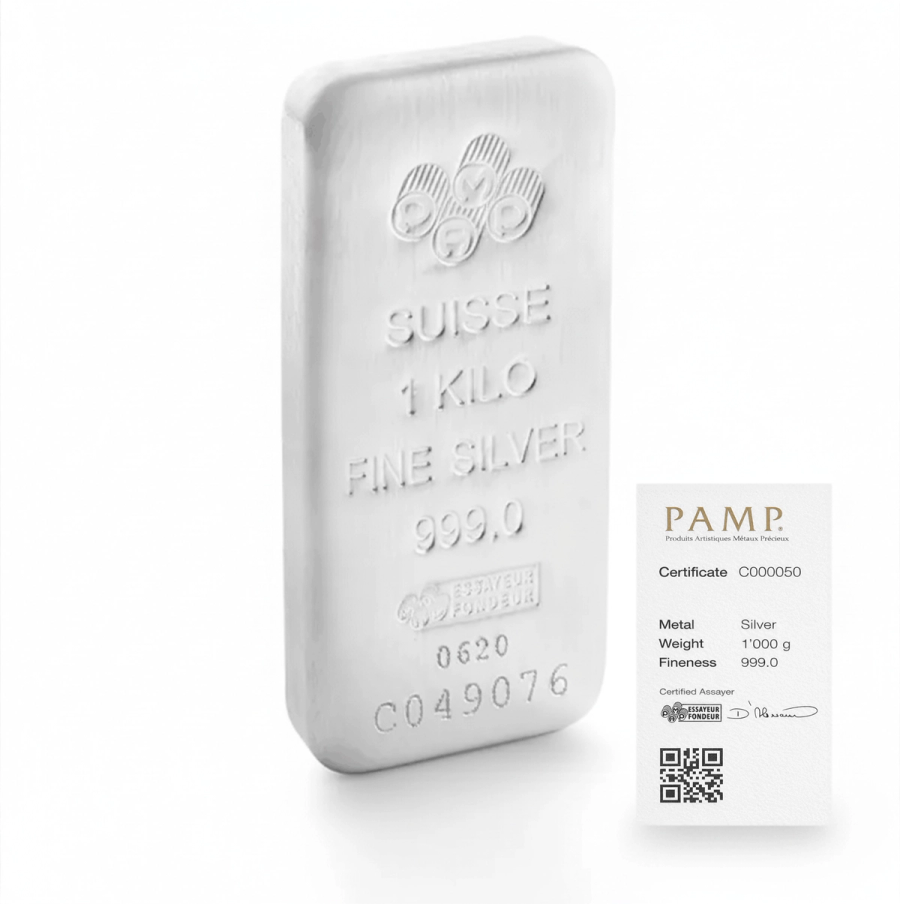 1 kg Silver Bar - PAMP Suisse thumbnail 2