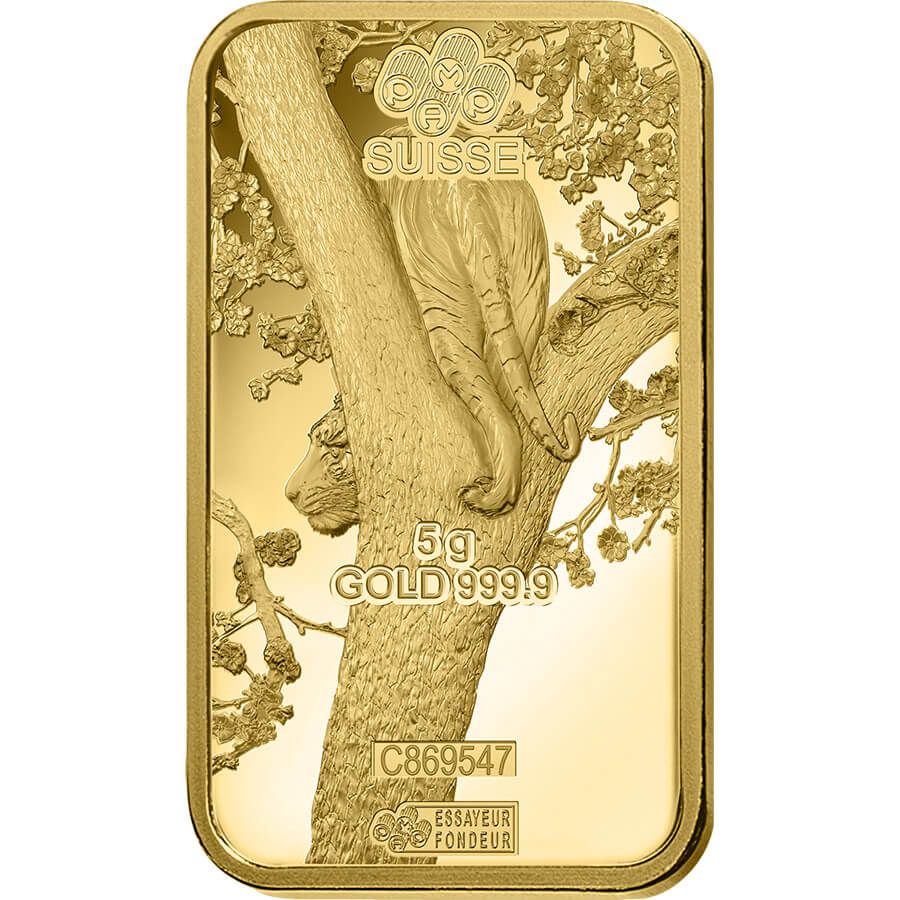 5 gram Gold Bar - PAMP Suisse Lunar Tiger thumbnail 4