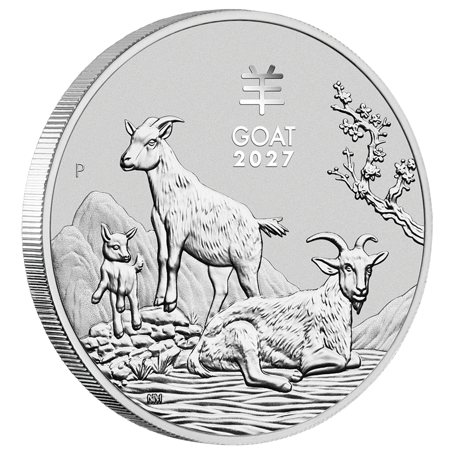 5 ounce Silver Coin - Australian Lunar Goat 2027 thumbnail 3