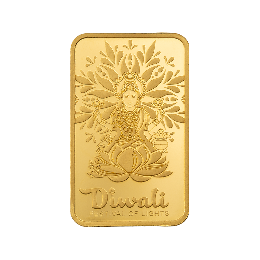 5 gram Gold Bar - Diwali Lakshmi Sacred Cow thumbnail 3