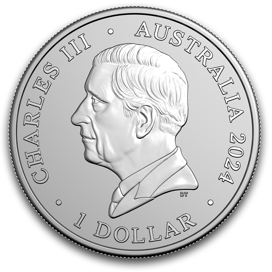 1 ounce Silver Coin - Australia Hourglass Dolphin 2024 thumbnail 2