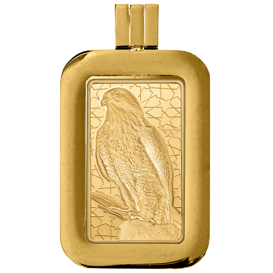 5 gram Gold Bar - Arabian Falcon with Frame thumbnail 2