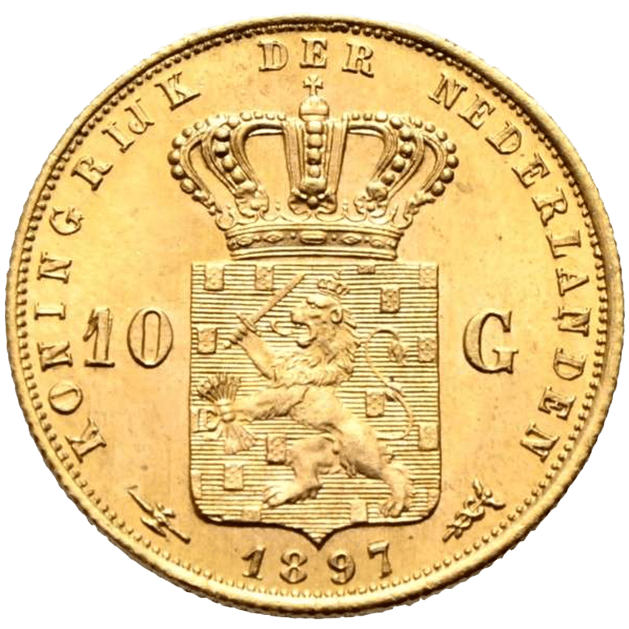 10 Guilders Netherlands Gold Coin - Wilhelmina - Mixed Years thumbnail 2