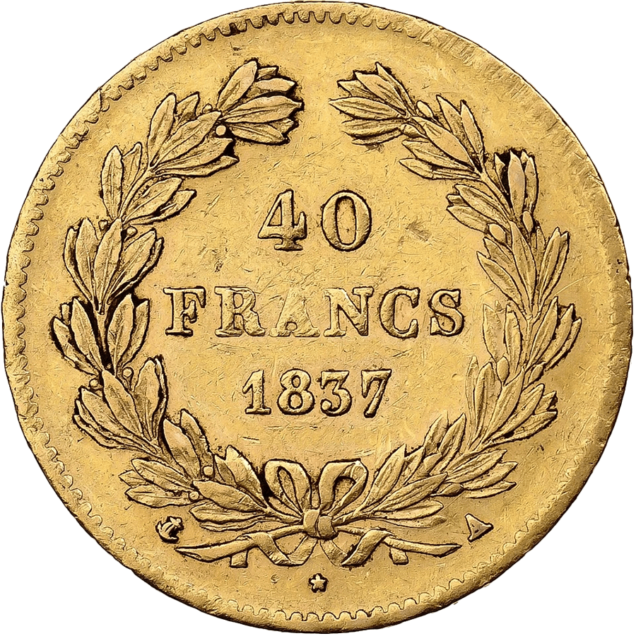 40 French Francs Gold Coin - 1831-1839 Louis Philippe  thumbnail 2
