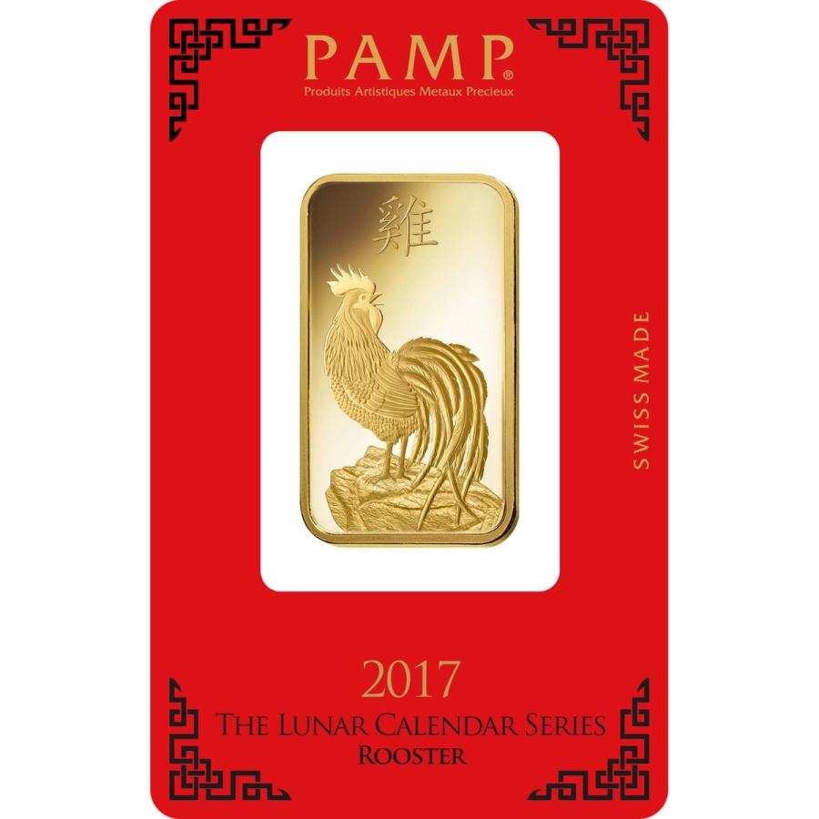 1 ounce Gold Bar - PAMP Suisse Lunar Rooster — photo 1