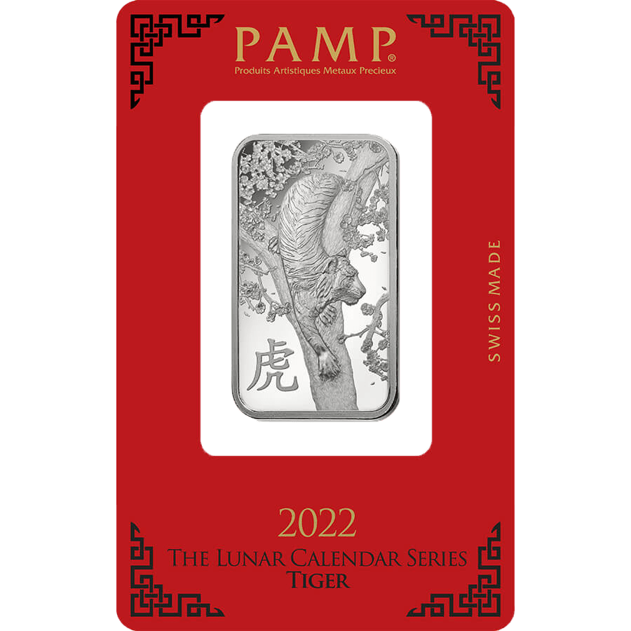 1 ounce Silver Bar - PAMP Suisse Lunar Tiger — photo 1