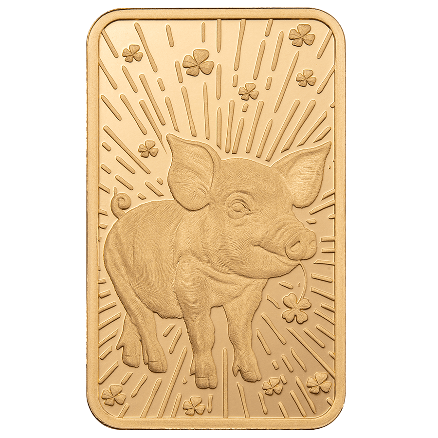 5 gram Gold Bar - Lucky Pig thumbnail 3