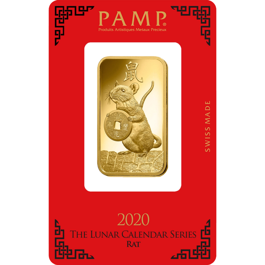 1 ounce Gold Bar - PAMP Suisse Lunar Rat — photo 1