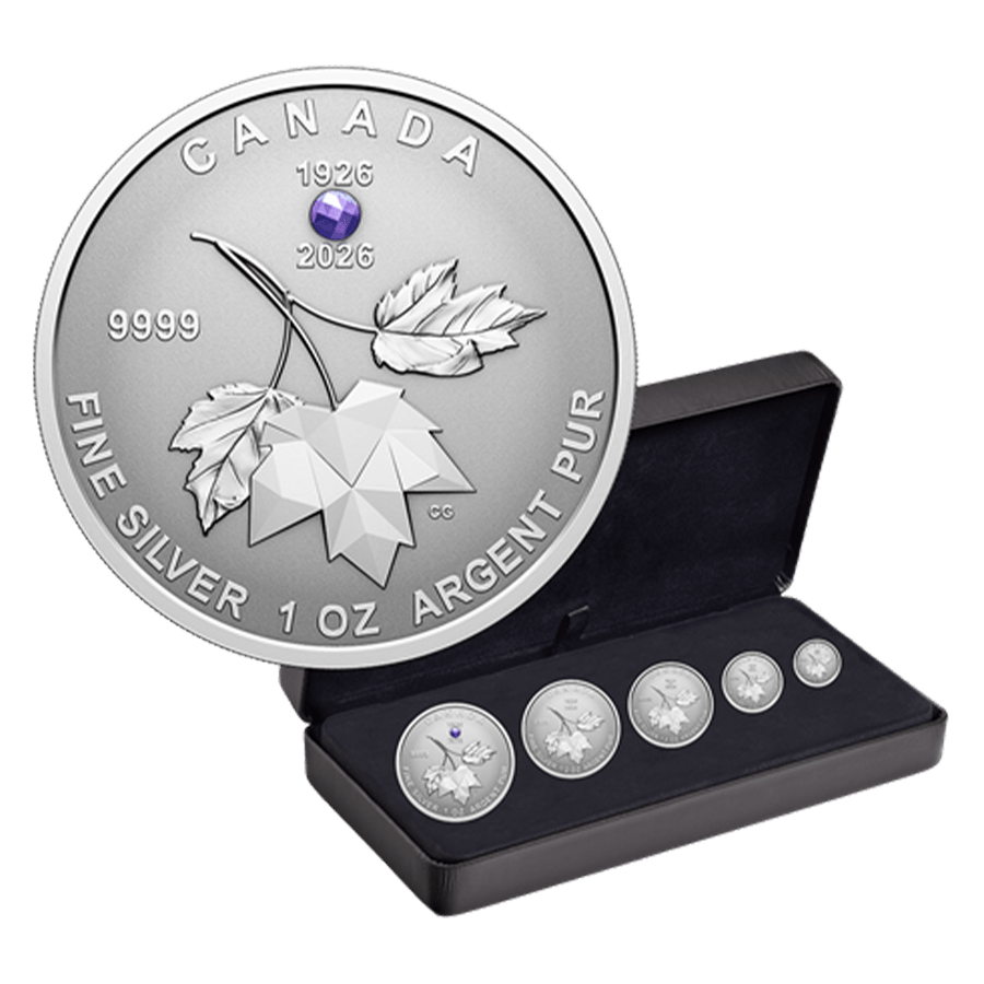 5 Coin Silver Set - Canada Maple Leaf 1/20 - 1 ounce 2026 — photo 1