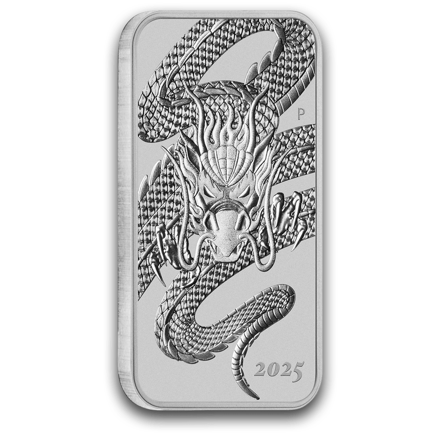 1 ounce Silver Rectangular Coin - Australia Dragon 2025 thumbnail 3