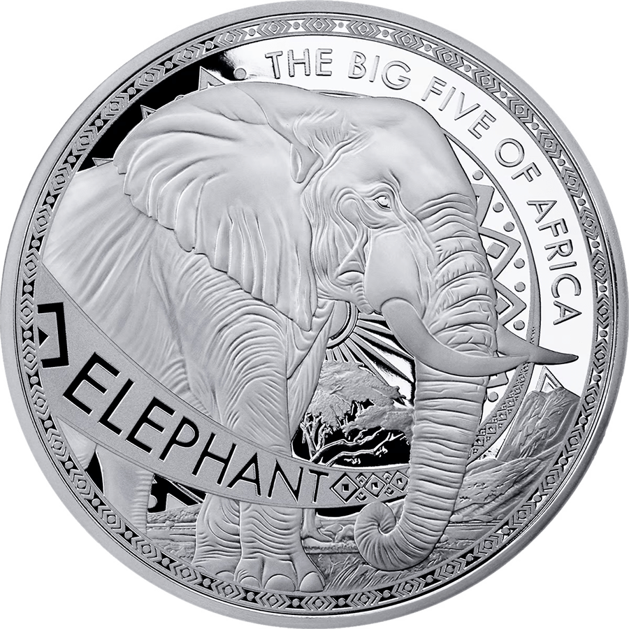 5x1 ounce Silver Coin Set - Big Five of Africa 2025 Proof Like thumbnail 6
