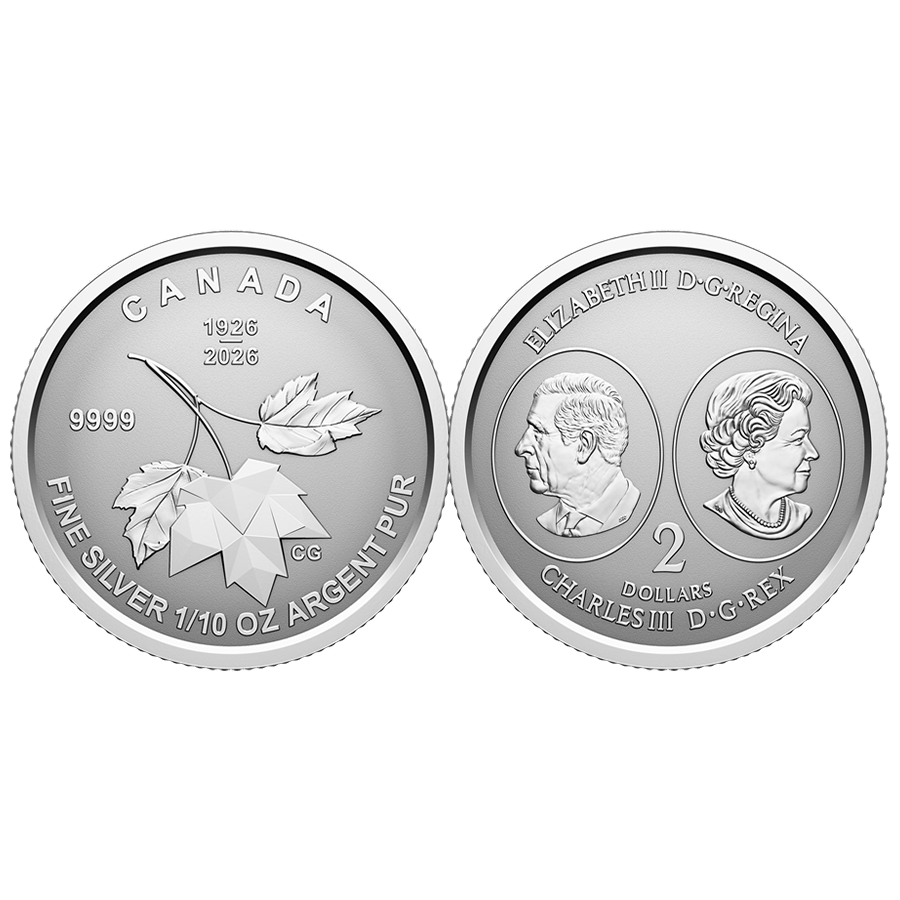 5 Coin Silver Set - Canada Maple Leaf 1/20 - 1 ounce 2026 thumbnail 6