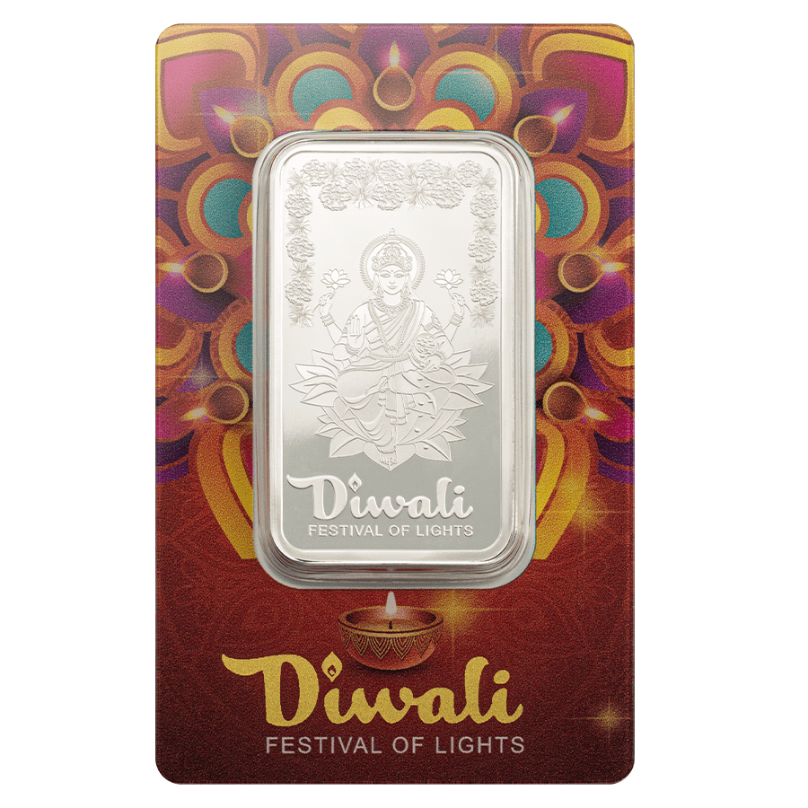 1 ounce Silver Bar - Diwali Lakshmi & Rangoli — photo 1