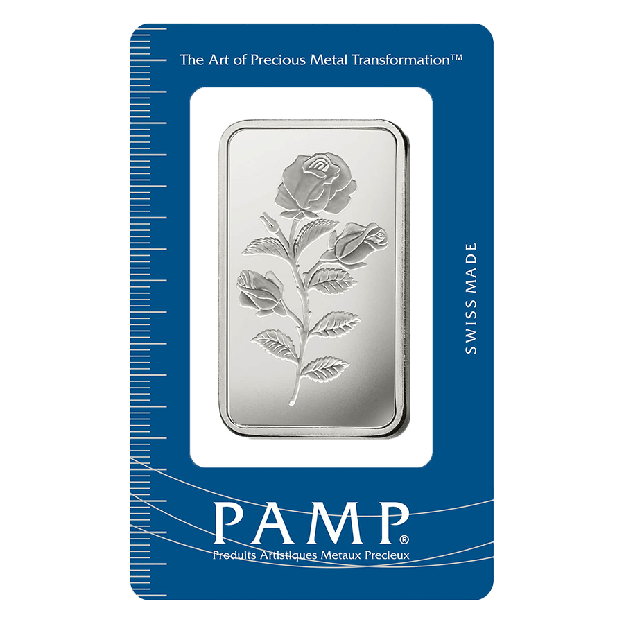 1 ounce Rosa Silver Bar - PAMP Suisse — photo 1