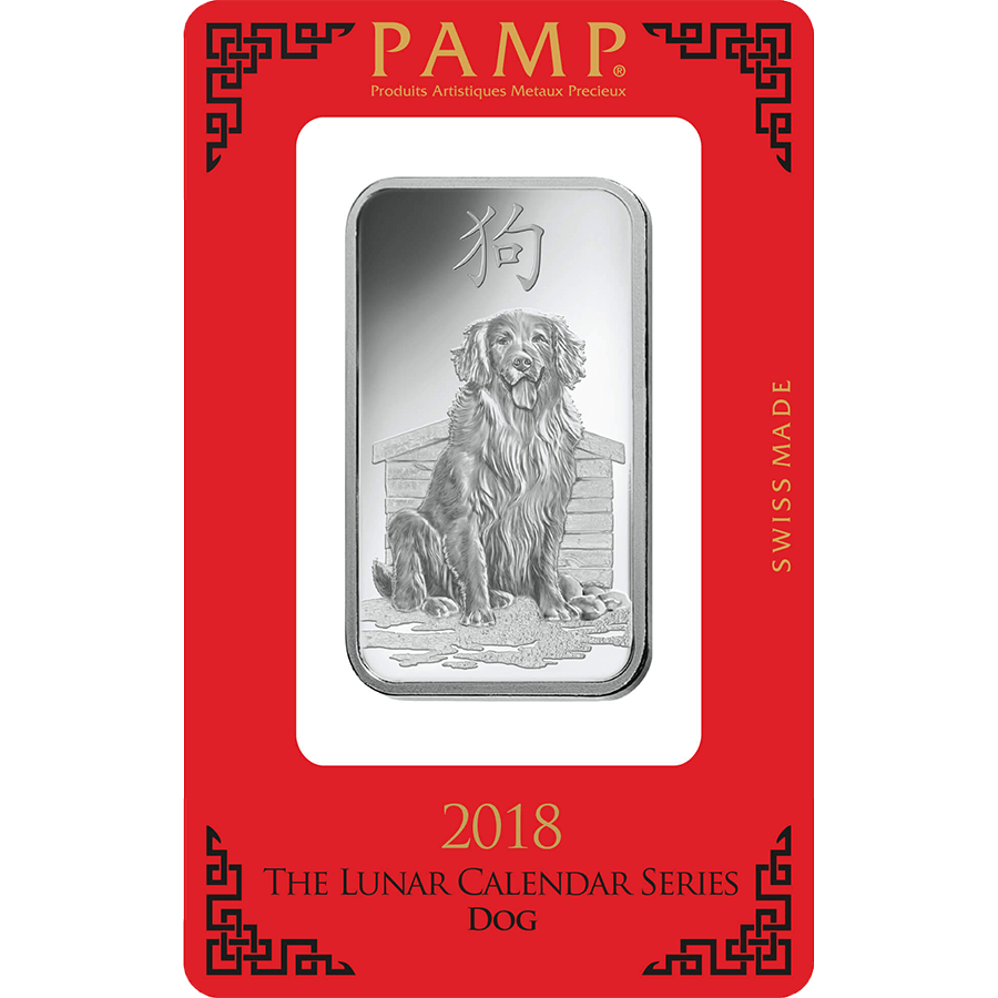 1 ounce Silver Bar - PAMP Suisse Lunar Dog — photo 1