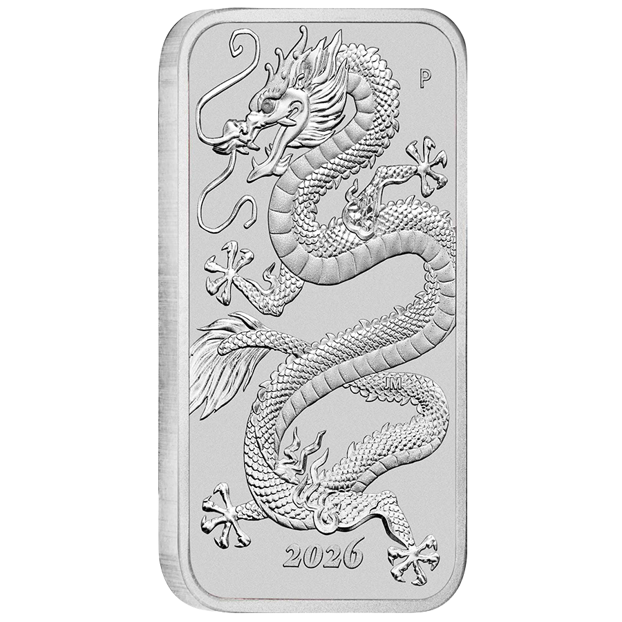 1 ounce Silver Rectangular Coin - Australia Dragon 2026 thumbnail 2