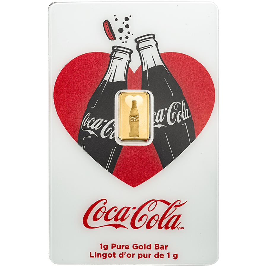 1 gram Gold Bar - Coca Cola Valentine's Love — photo 1