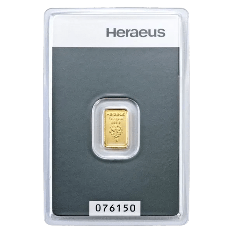 1 gram Gold Bar - Heraeus