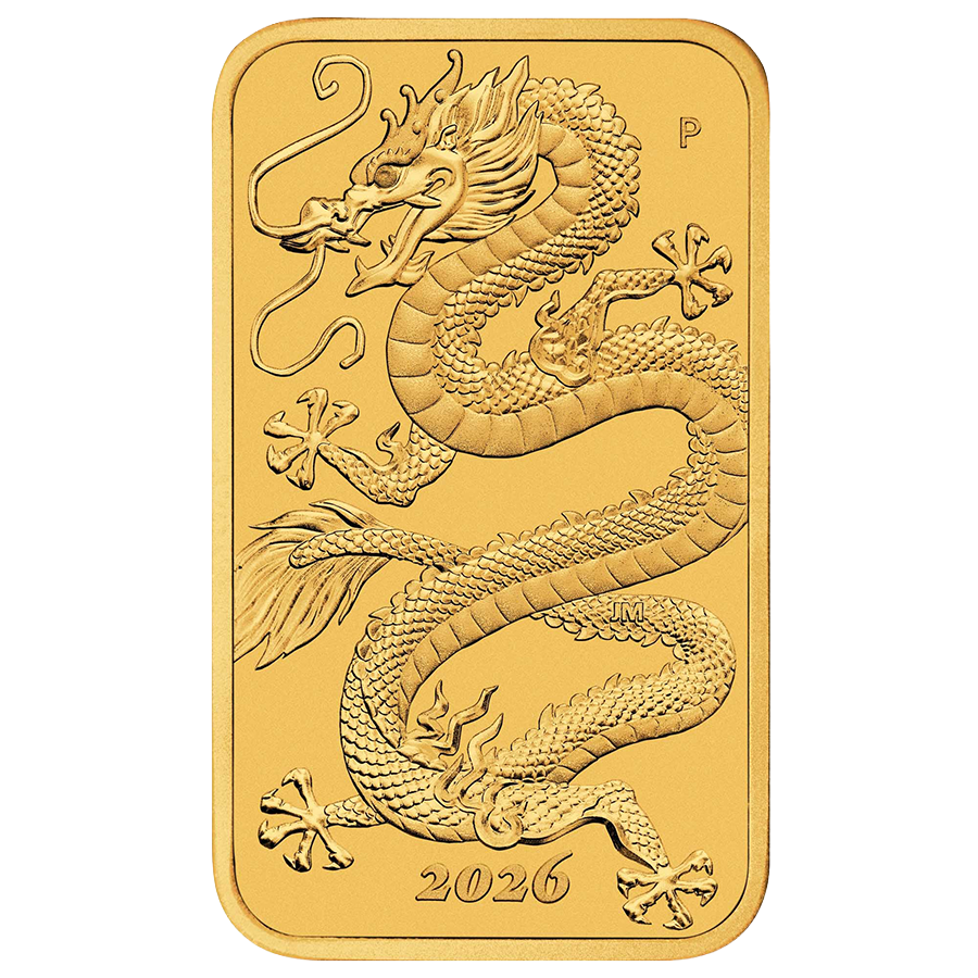 1 ounce Gold Rectangular Coin - Australia Dragon 2026 — photo 1