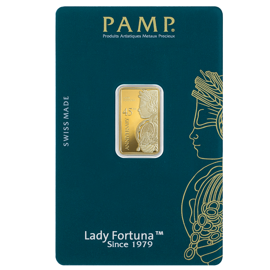 5 gram Gold Bar - Lady Fortuna 45th Anniversary — photo 1