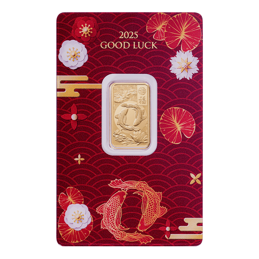 5 gram Gold Bar - PAMP Suisse Good Luck - Koi Fish — photo 1