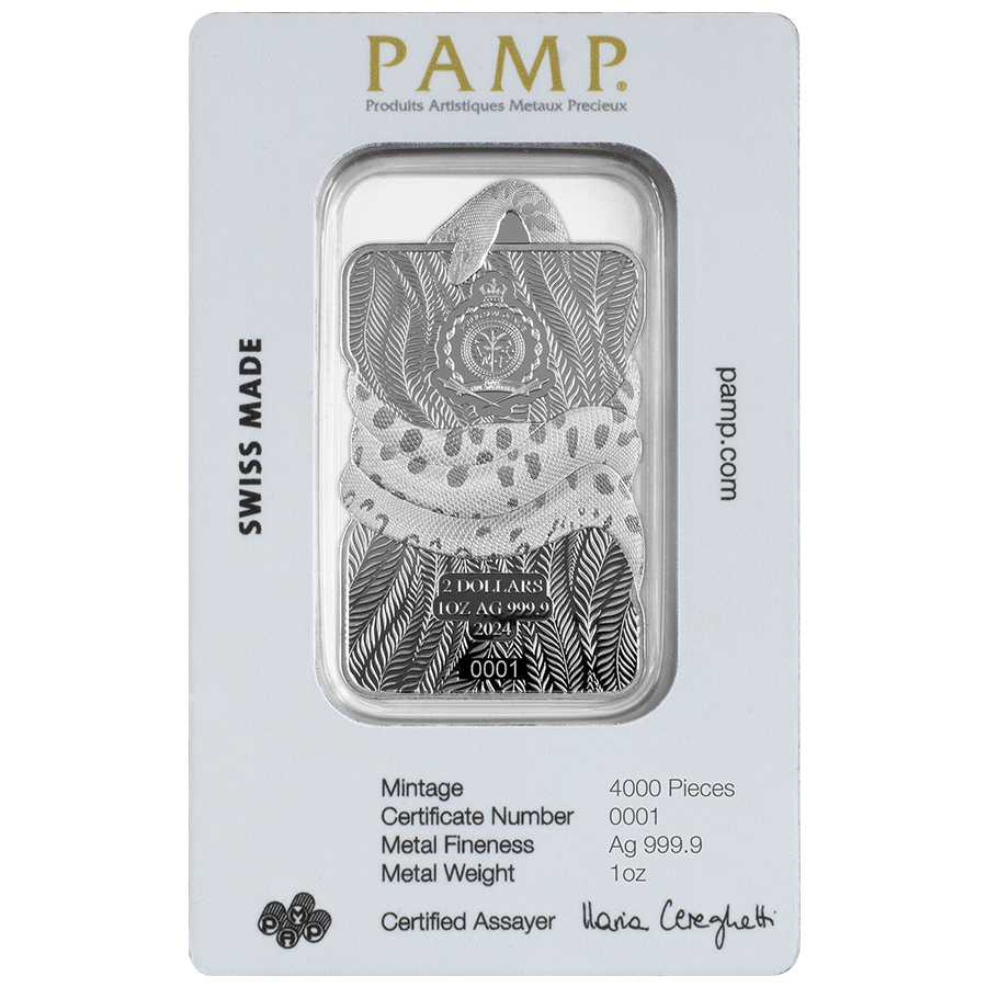 1 ounce Silver Bar - Nature's Grip - Green Anaconda thumbnail 2