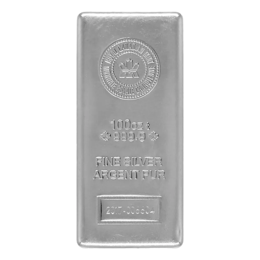 100 ounce Silver Bar - Royal Canadian Mint