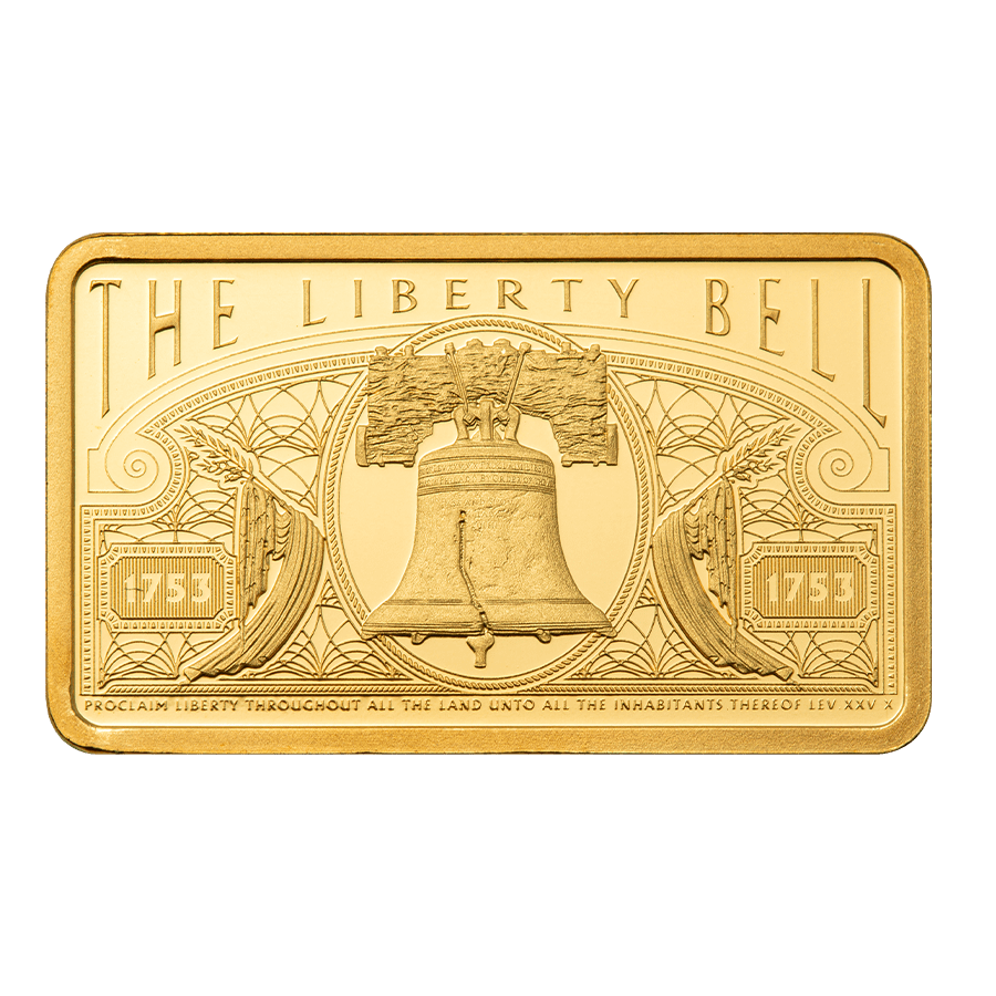 5 gram Gold Bar - America the Free Liberty Bell thumbnail 3