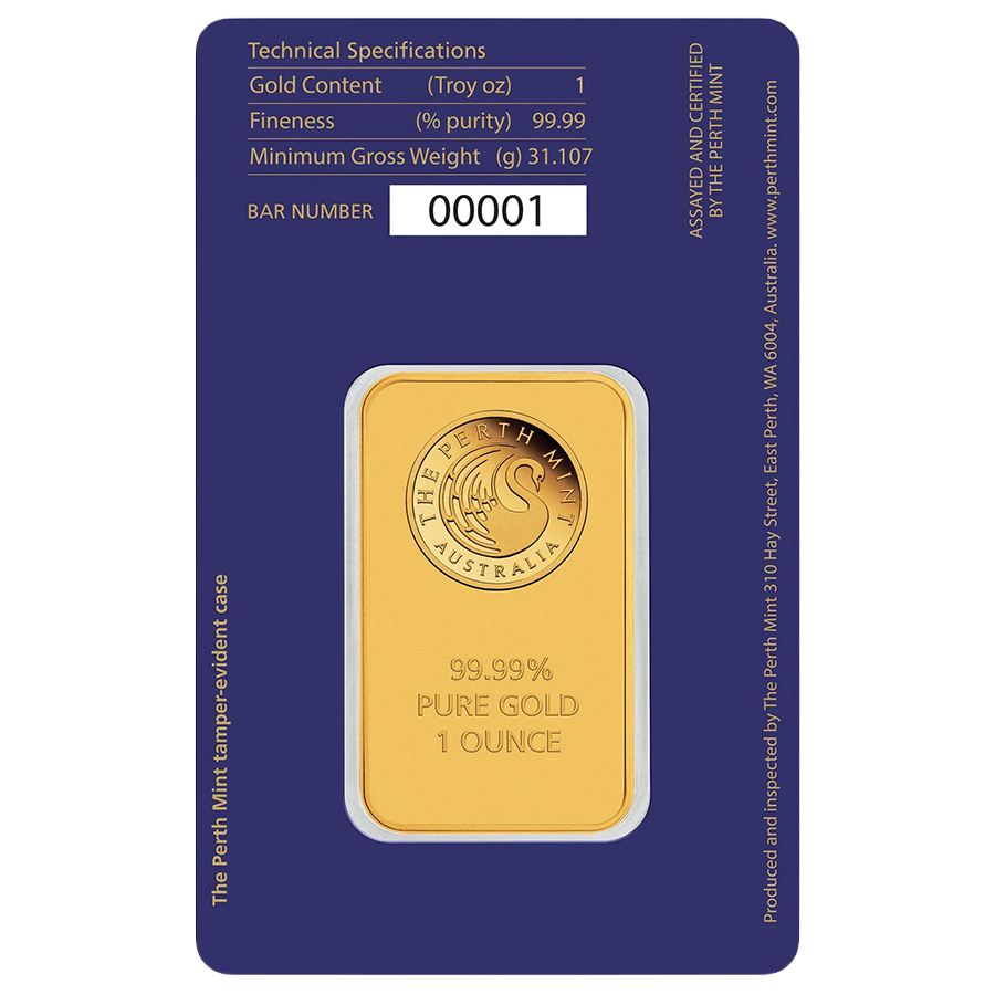 1 ounce Gold Bar - Perth Mint Swan thumbnail 2