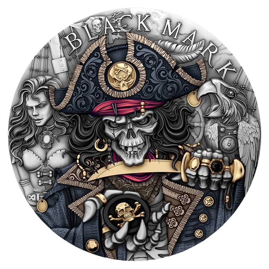 2 ounce Silver Coin - Pirate Black Mark — photo 1