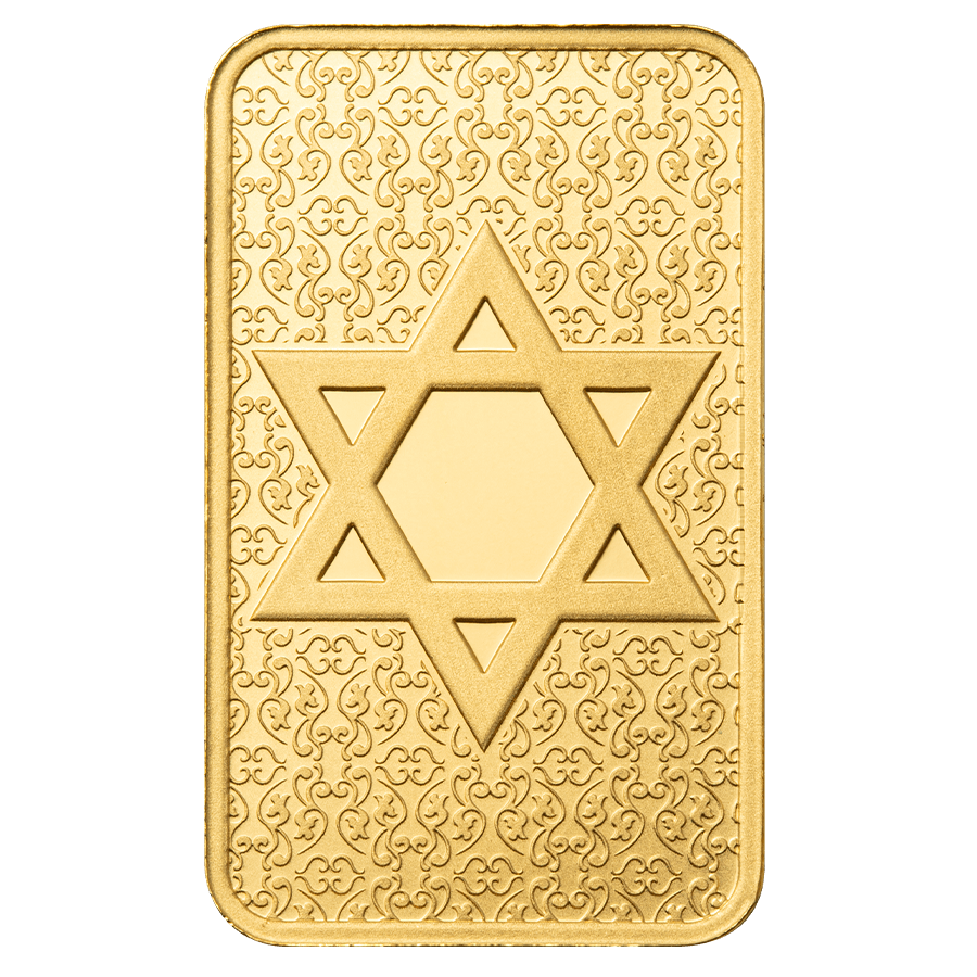 5 gram Gold Bar - Star of David thumbnail 3