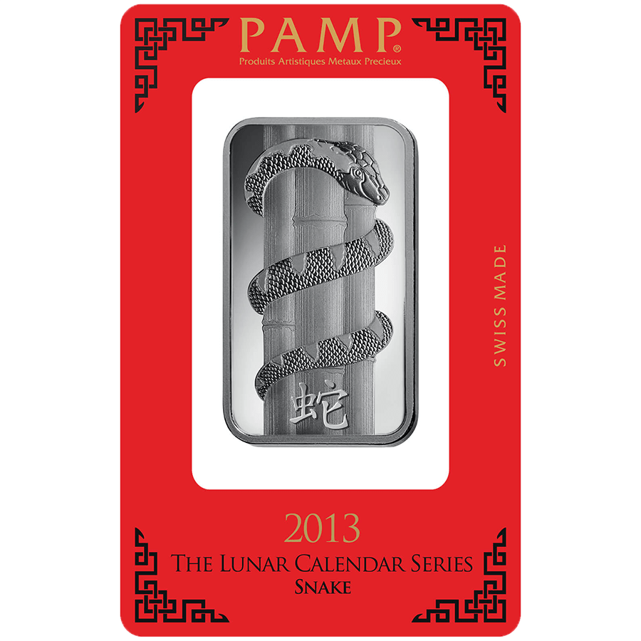 1 ounce Silver Bar - PAMP Suisse Lunar Snake