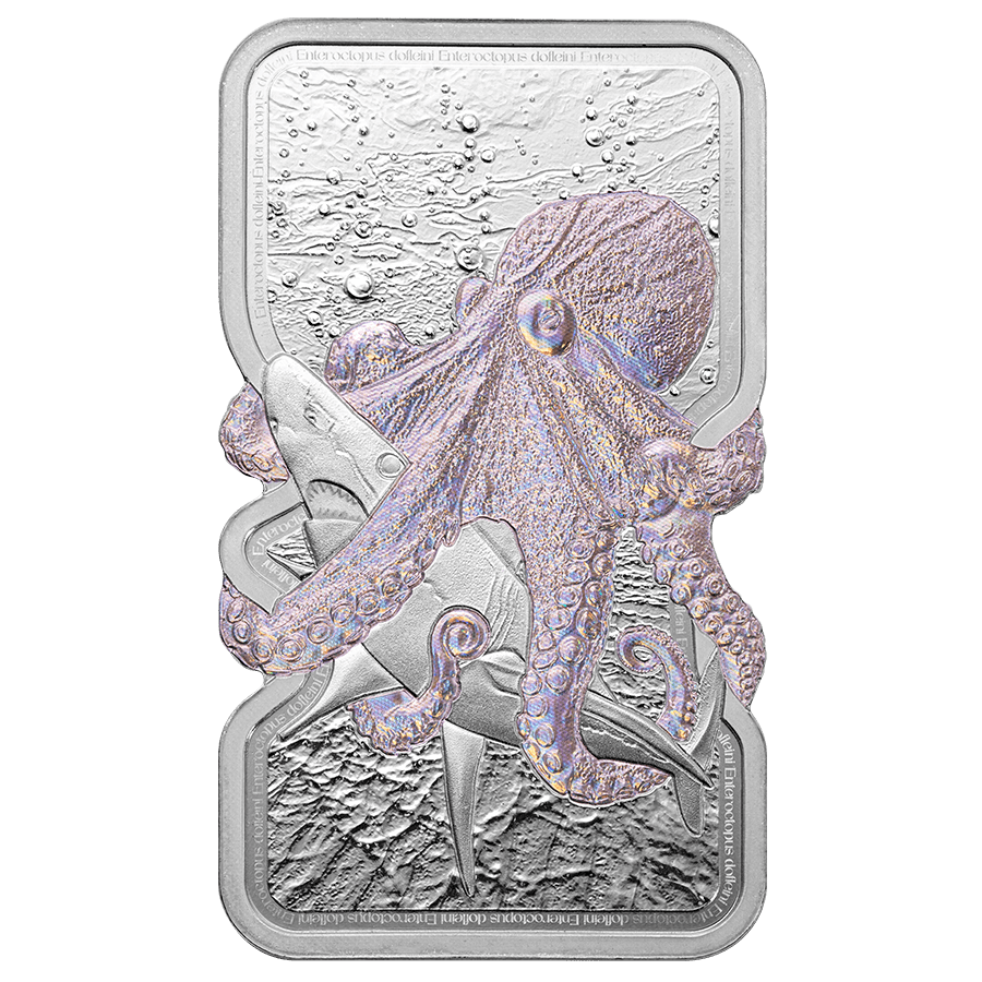 1 ounce Silver Bar - Nature's Grip Giant Octopus thumbnail 3