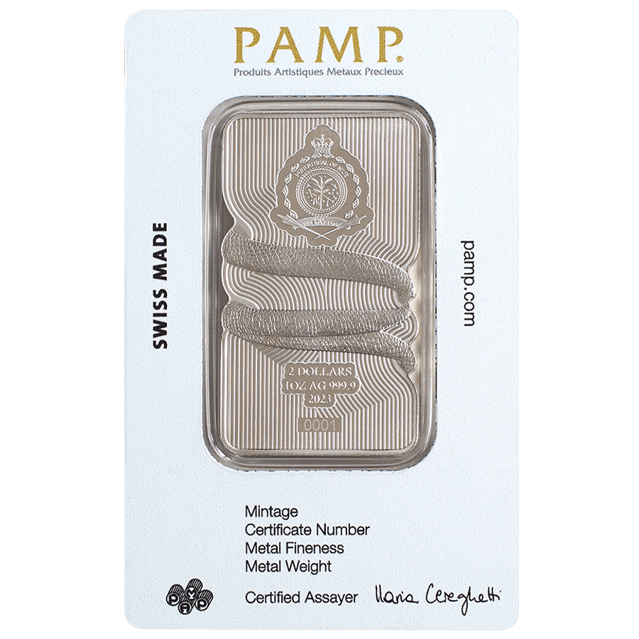1 ounce Silver Bar – Nature’s Grip Sunbeam Snake​ thumbnail 2