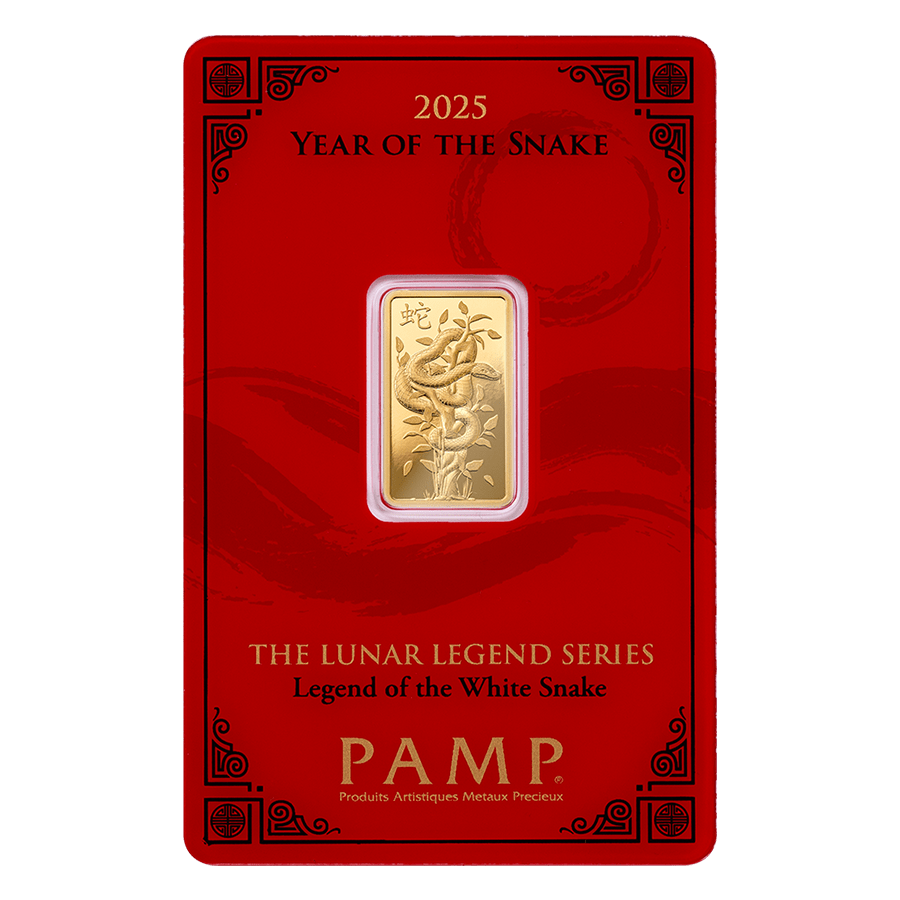 5 gram Gold Bar - PAMP Suisse Lunar Snake 2025 — photo 1