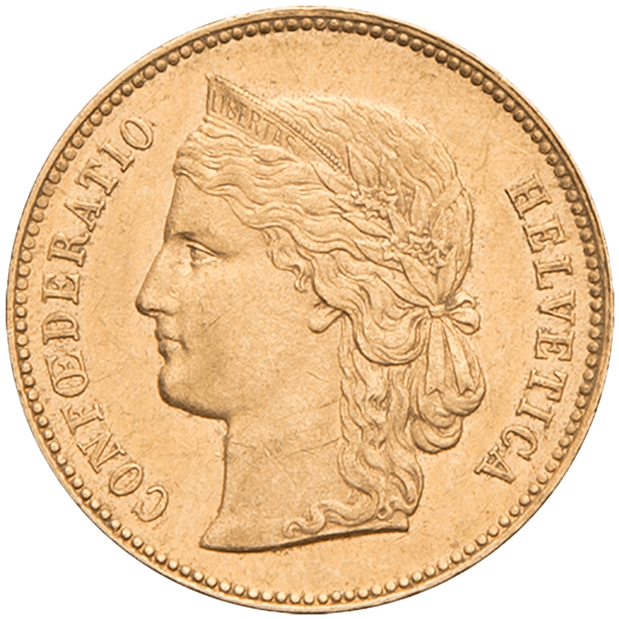 20 Swiss Francs Gold Coin - 1883-1896 Helvetia — photo 1