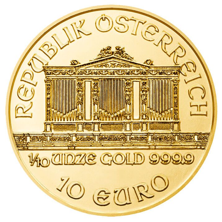 1/10 ounce Gold Coin - Philharmonic - Mixed Years thumbnail 2