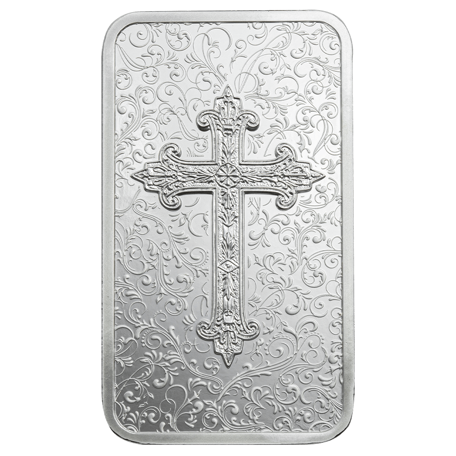 1 ounce Bar-Shaped Silver Coin - Christian Cross thumbnail 3