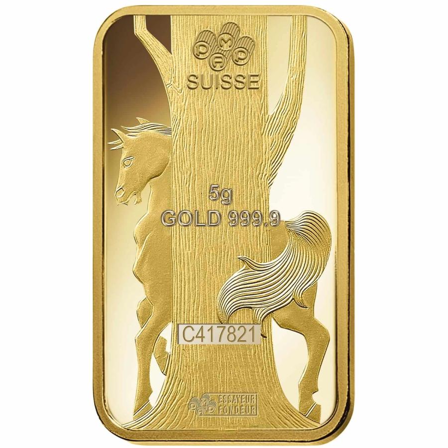 5 gram Gold Bar  - PAMP Suisse Lunar Horse thumbnail 4