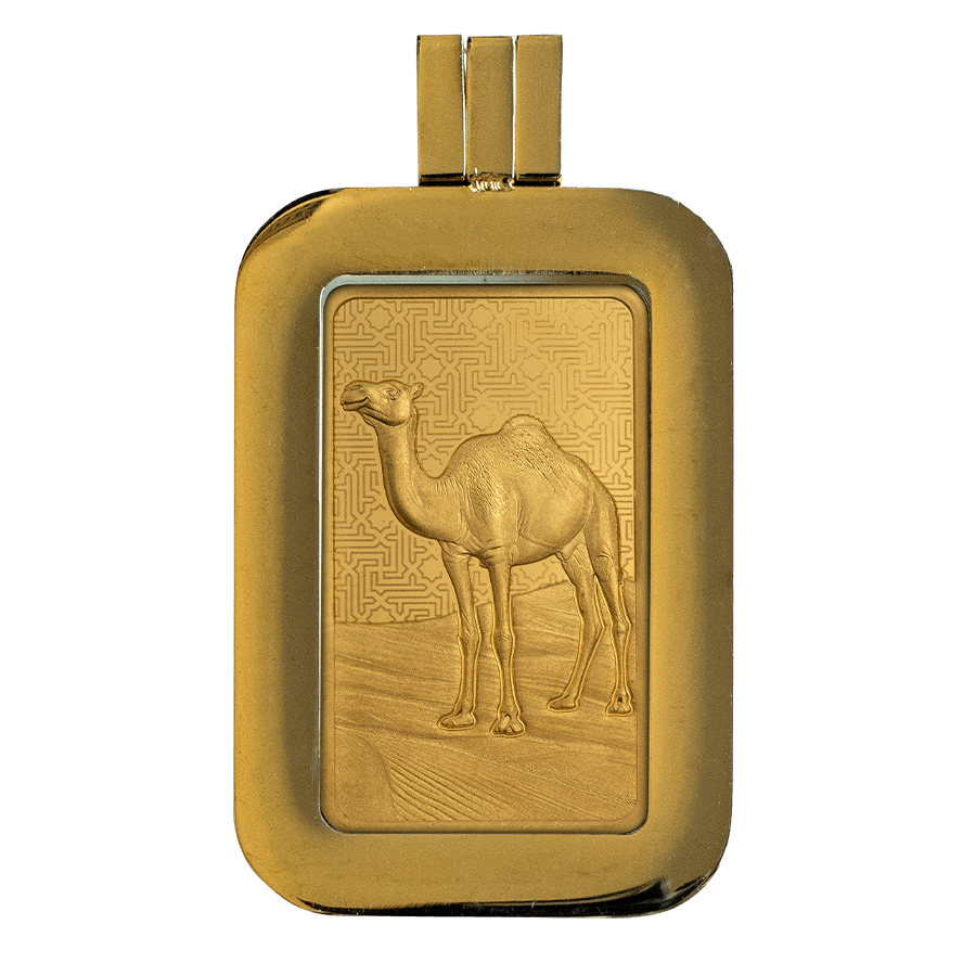 5 gram Gold Bar - Arabian Camel with pendant frame — photo 1
