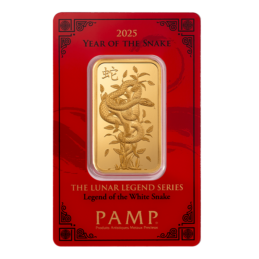 1 ounce Gold Bar - PAMP Suisse Lunar Snake 2025 — photo 1