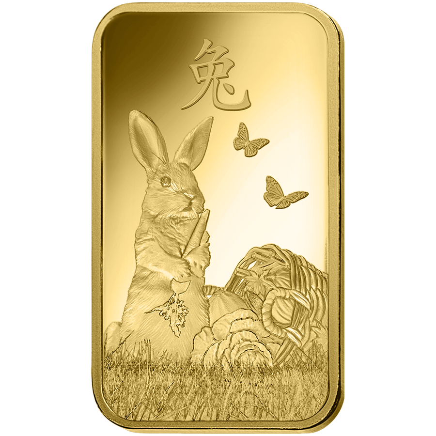 1 ounce Gold Bar - PAMP Suisse Lunar Rabbit	 thumbnail 2