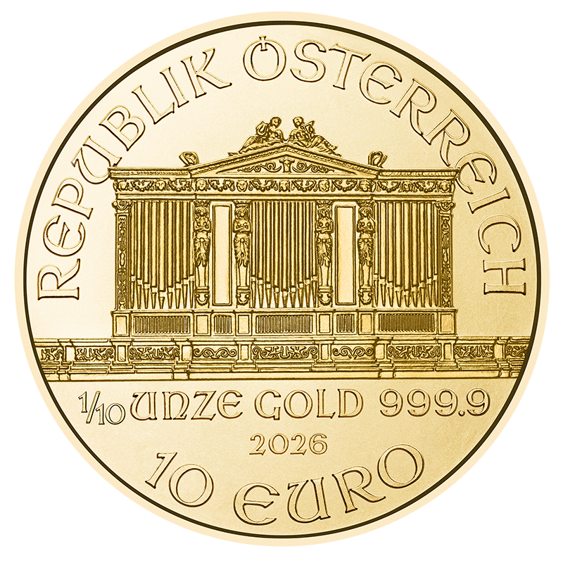 1/10 ounce Gold Coin - Philharmonic 2026 thumbnail 2