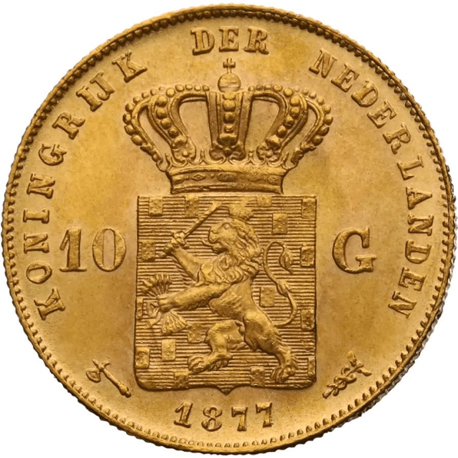 10 Guilders Netherlands Gold Coin - Willem III - Mixed Years thumbnail 2
