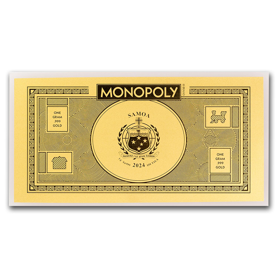1 gram Gold Monopoly® Money thumbnail 2