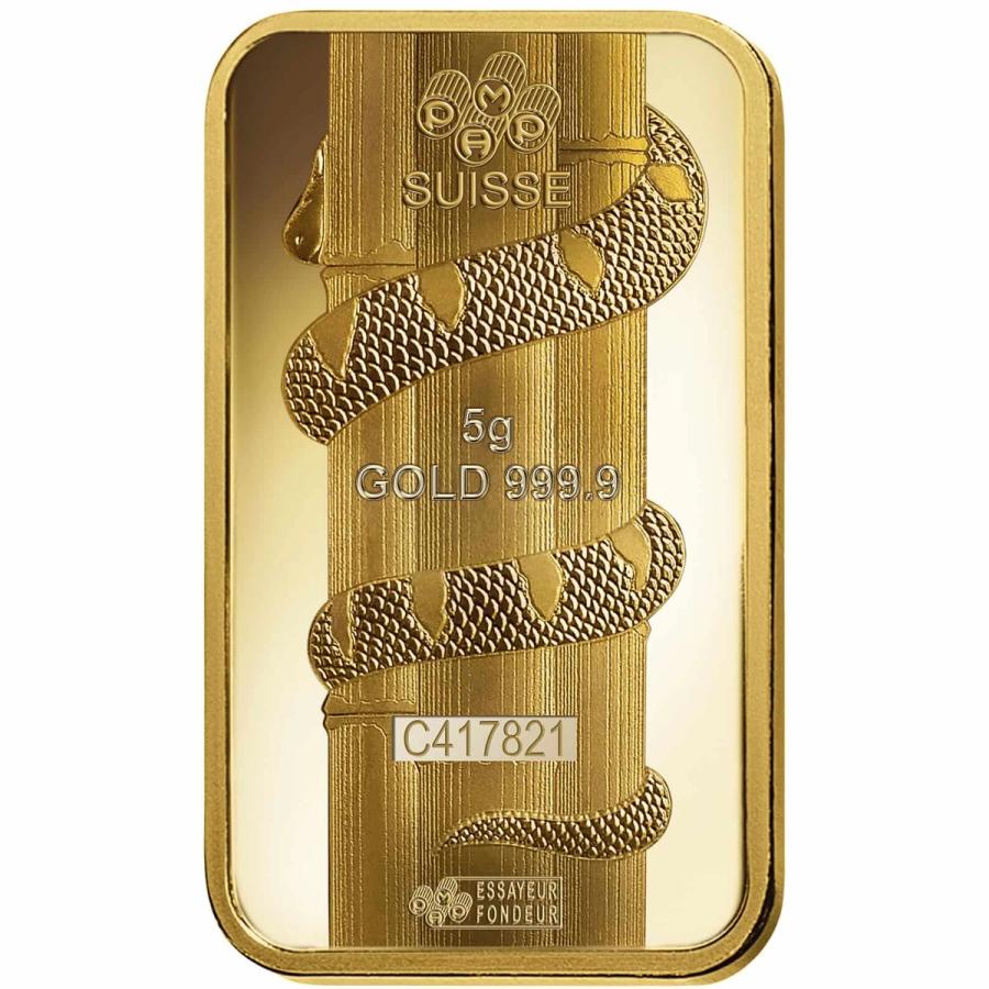 5 gram Gold Bar - PAMP Suisse Lunar Snake thumbnail 4