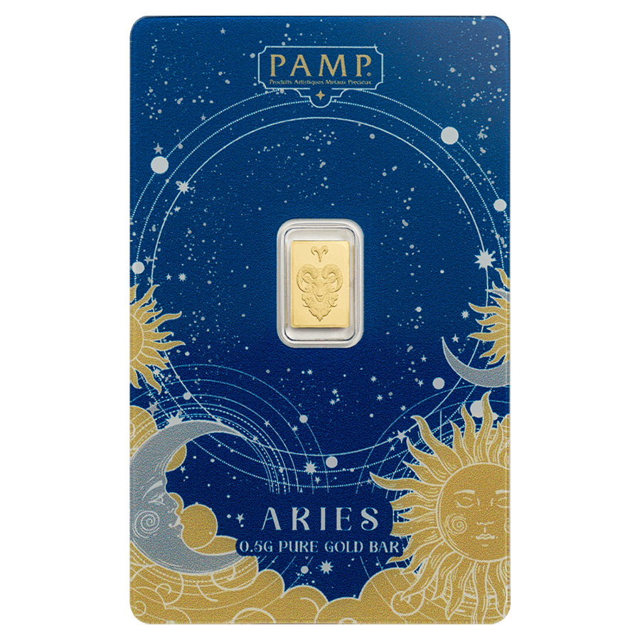 0.5 gram Gold Bar - Zodiac Aries - 1
