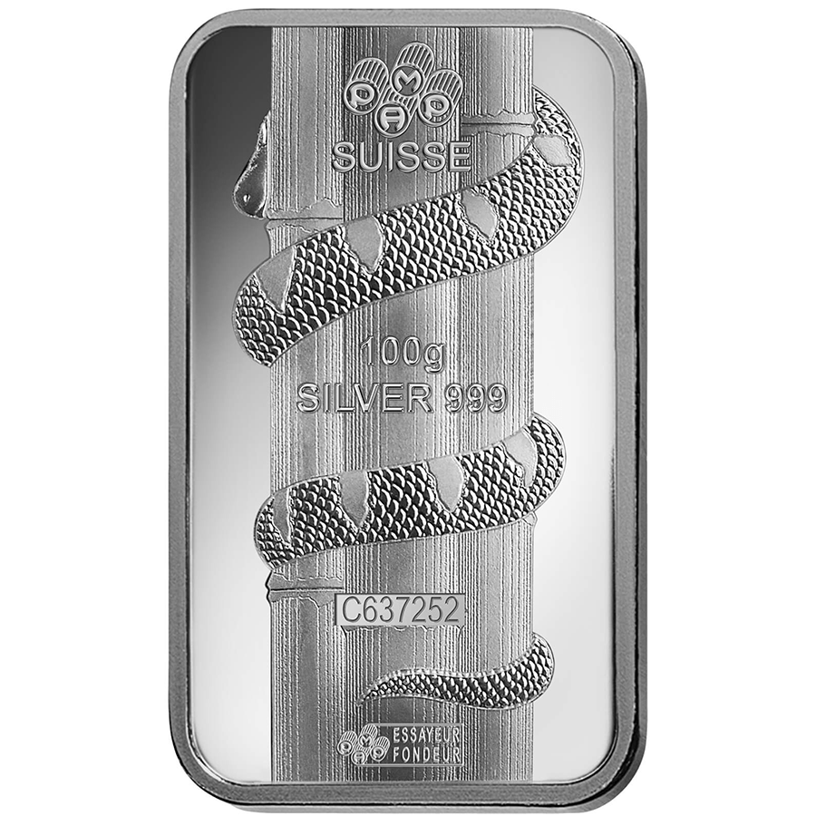 100 gram Silver Bar - PAMP Suisse Lunar Snake thumbnail 4