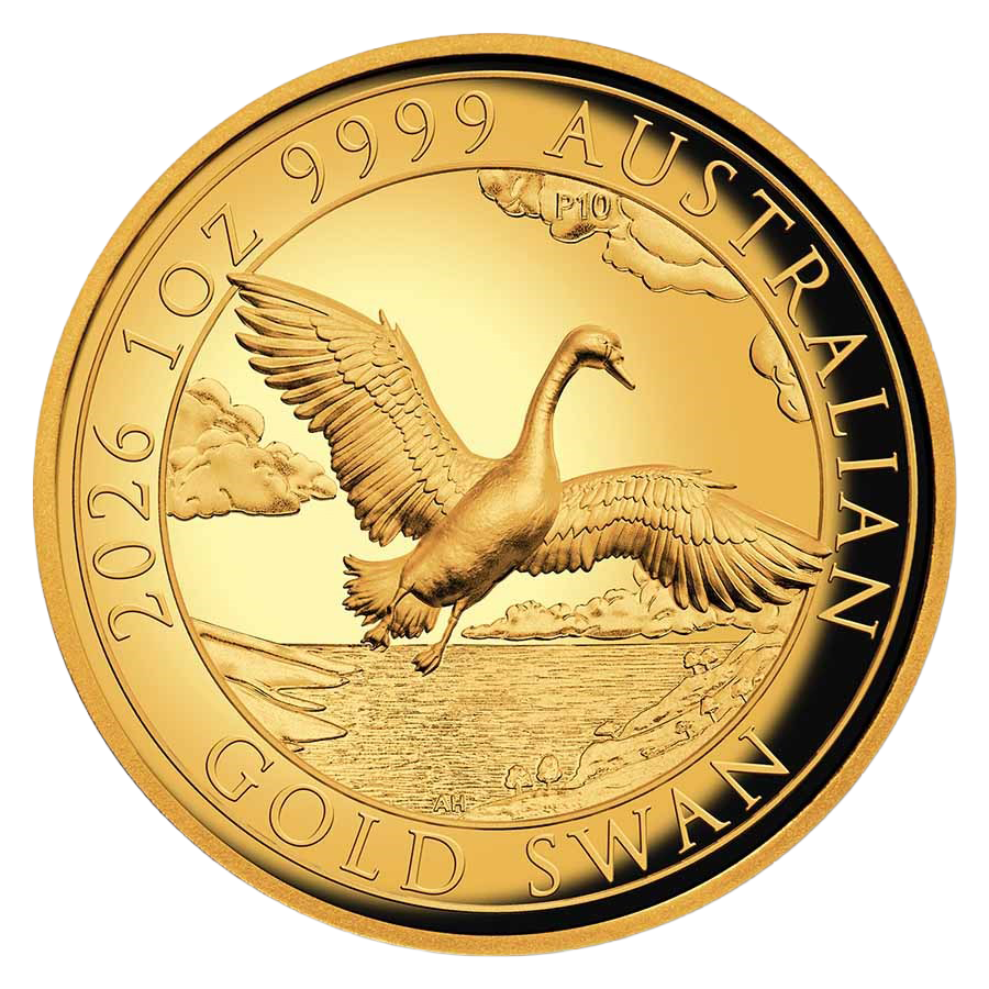 1 ounce Gold Coin -  Perth Mint 10th Anniversary Swan Proof