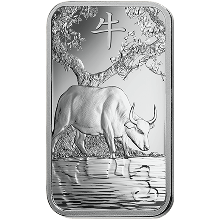 100 gram Silver Bar - PAMP Suisse Lunar Ox thumbnail 3